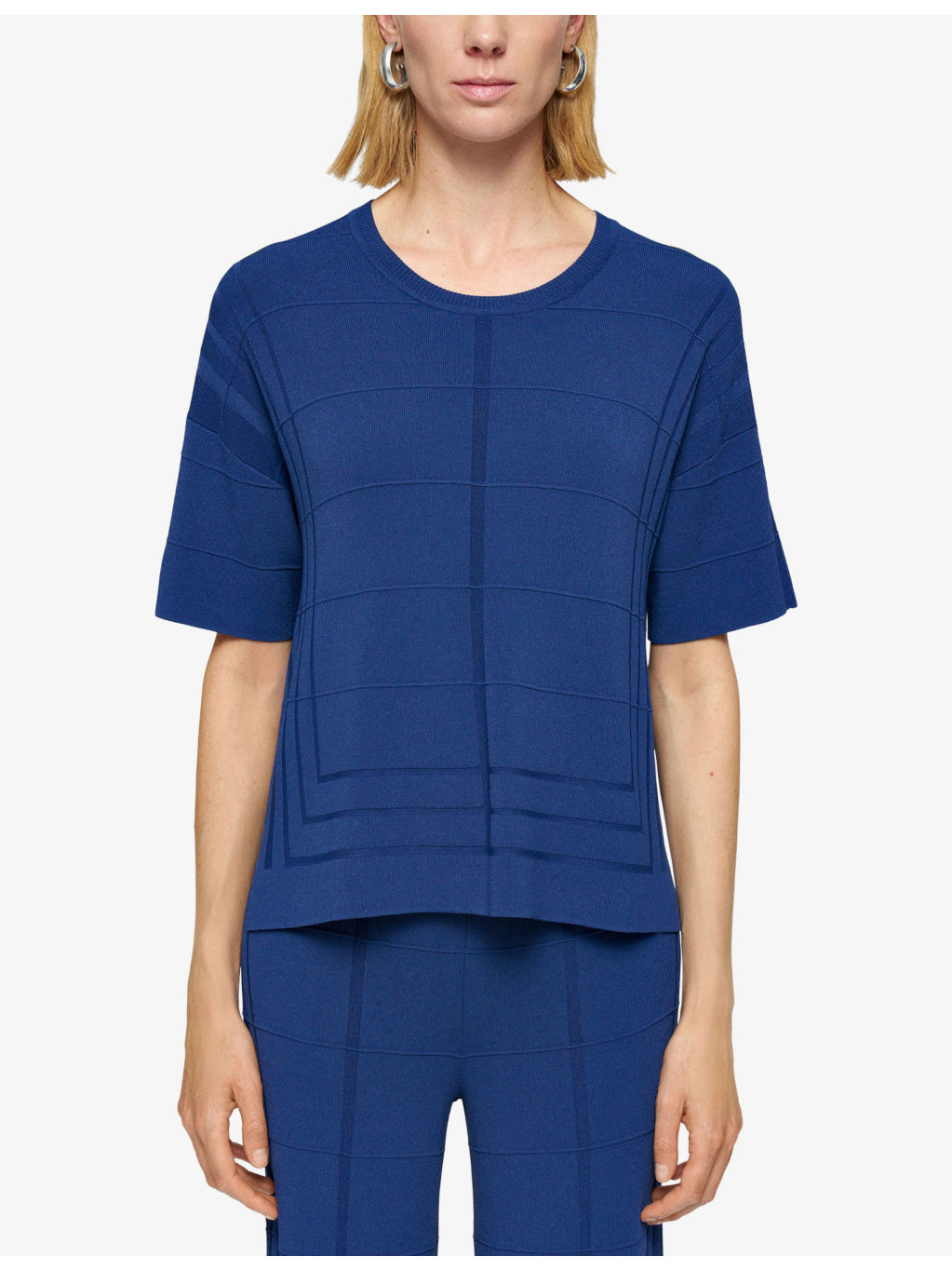 Grid-Knit Boxy-Fit Viscose-Blend T-Shirt - 3