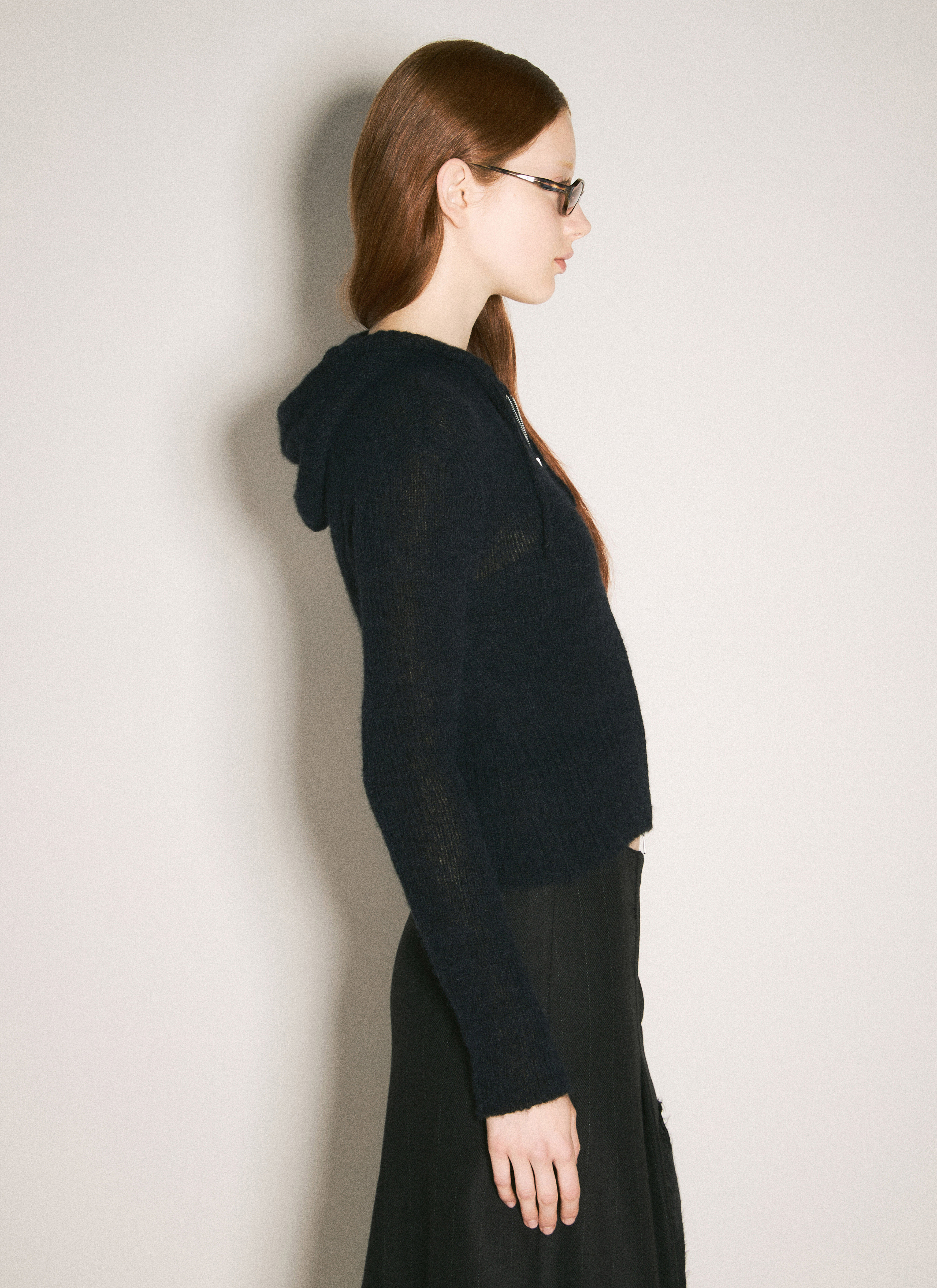 Compact Hooded Zip-Up Cardigan - 5