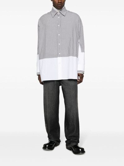 MM6 Maison Margiela stripe-print panelled cotton shirt outlook