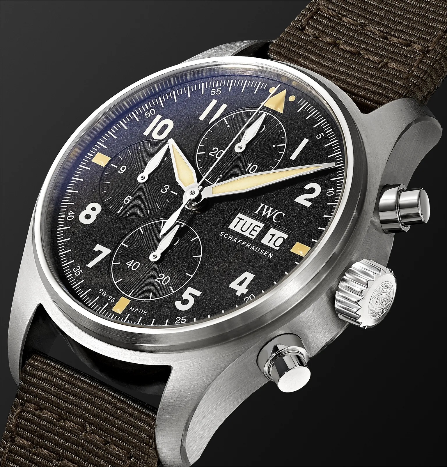 Pilot's Spitfire Automatic Chronograph 41mm Stainless Steel and Webbing Watch, Ref. No. IW387901 - 4