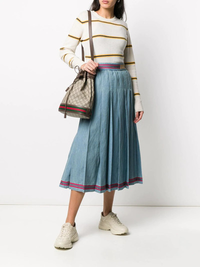 GUCCI pleated denim skirt outlook