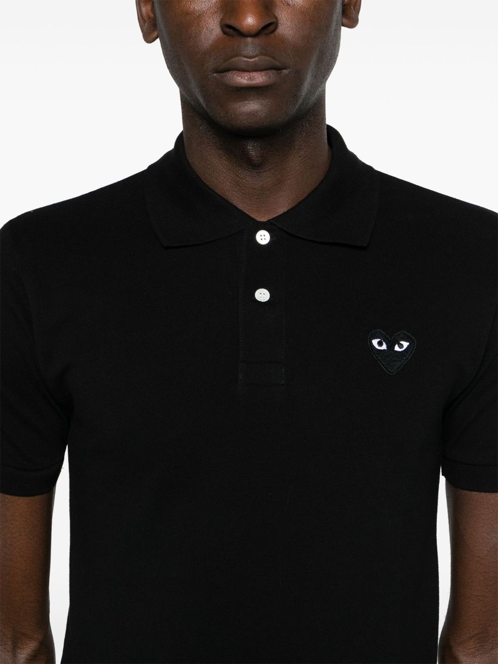 heart-patch cotton polo shirt - 6