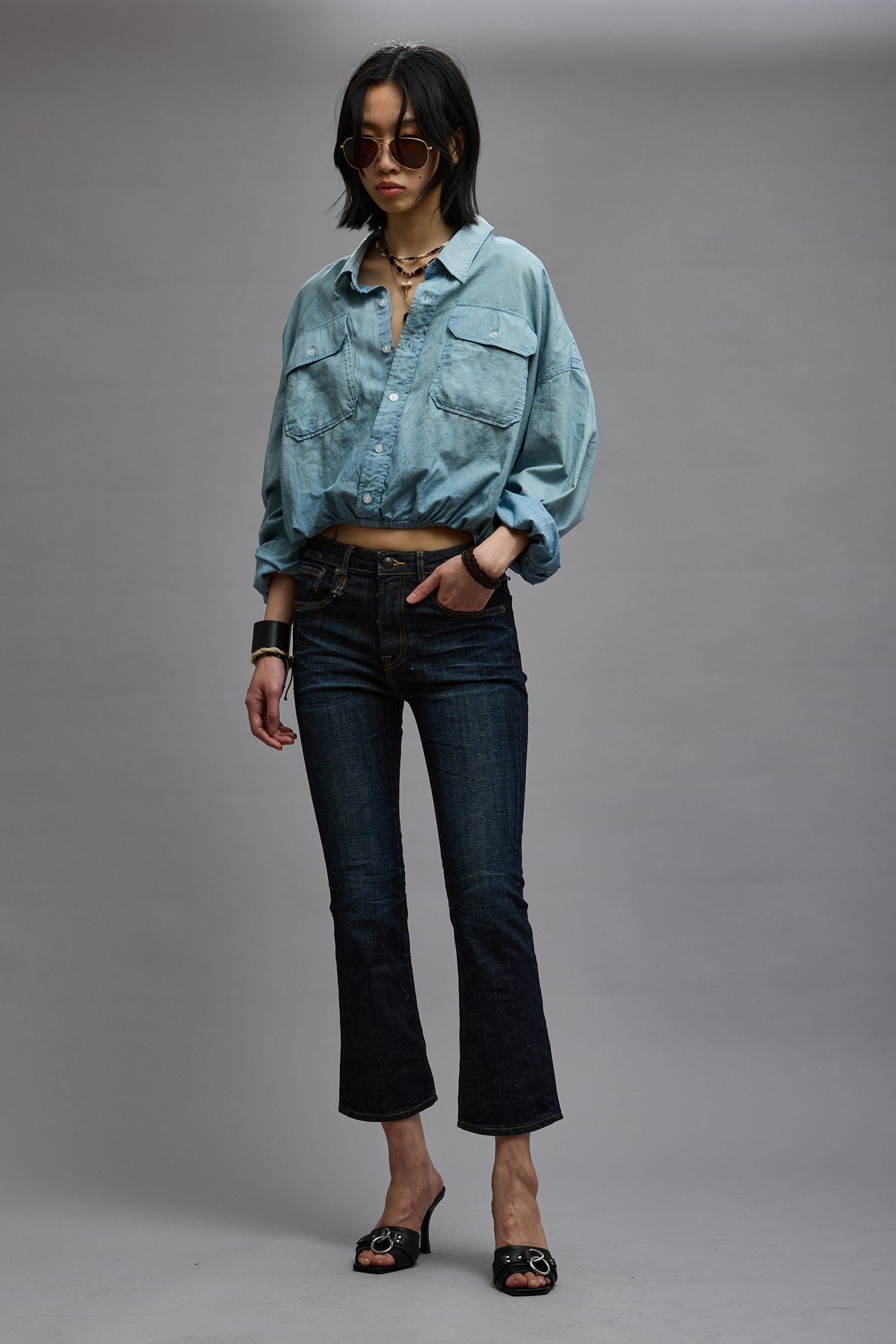 CROSSOVER UTILITY BUBBLE SHIRT - VINTAGE BLUE - 2