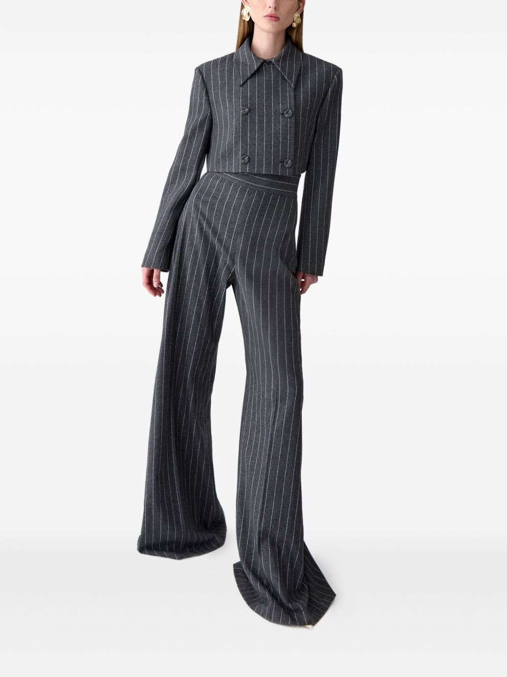 pinstripe double-breasted jacket - 4