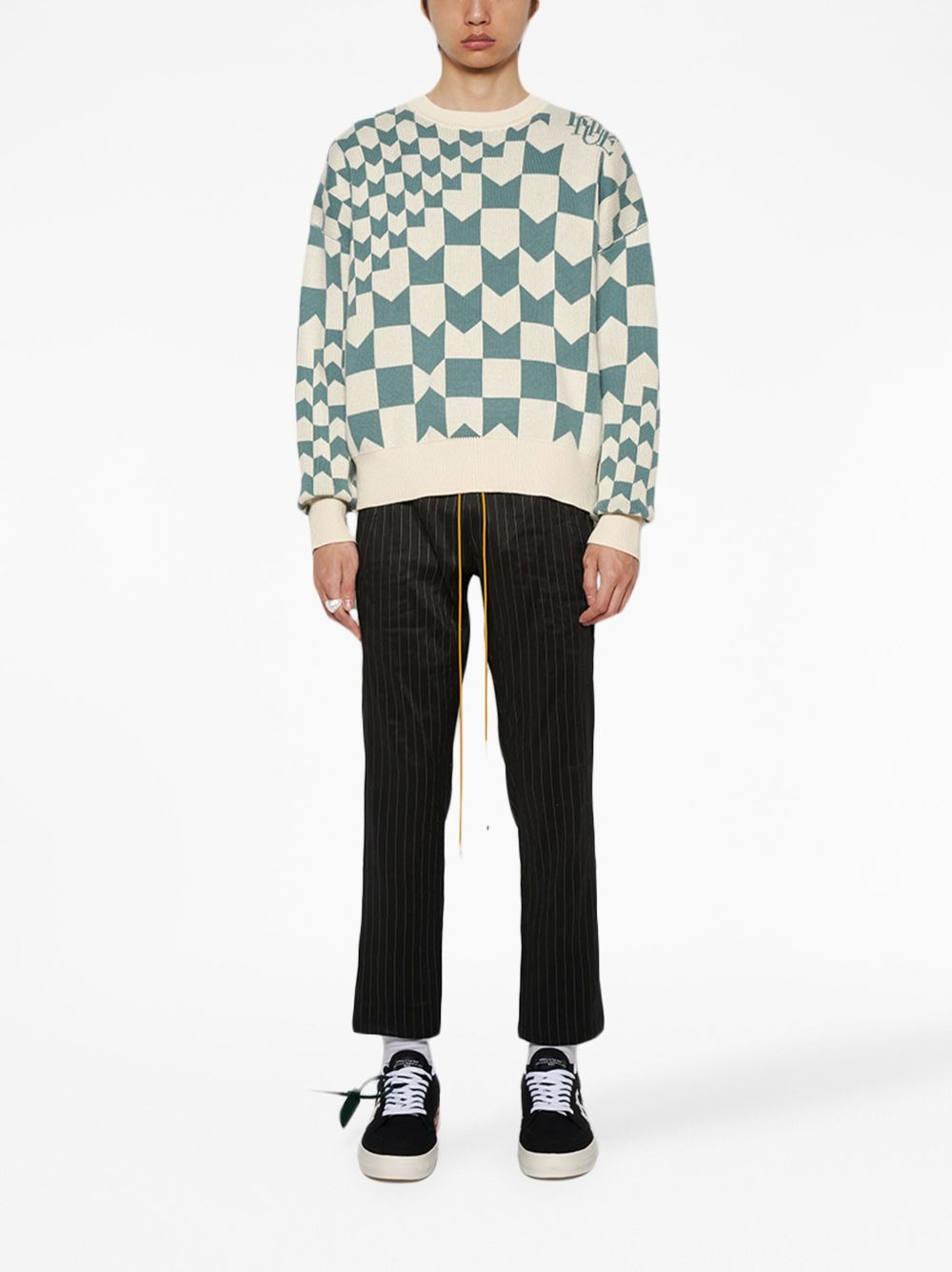 Racing monogram-intarsia jumper - 2