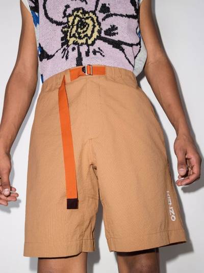 KENZO logo-print belted shorts outlook