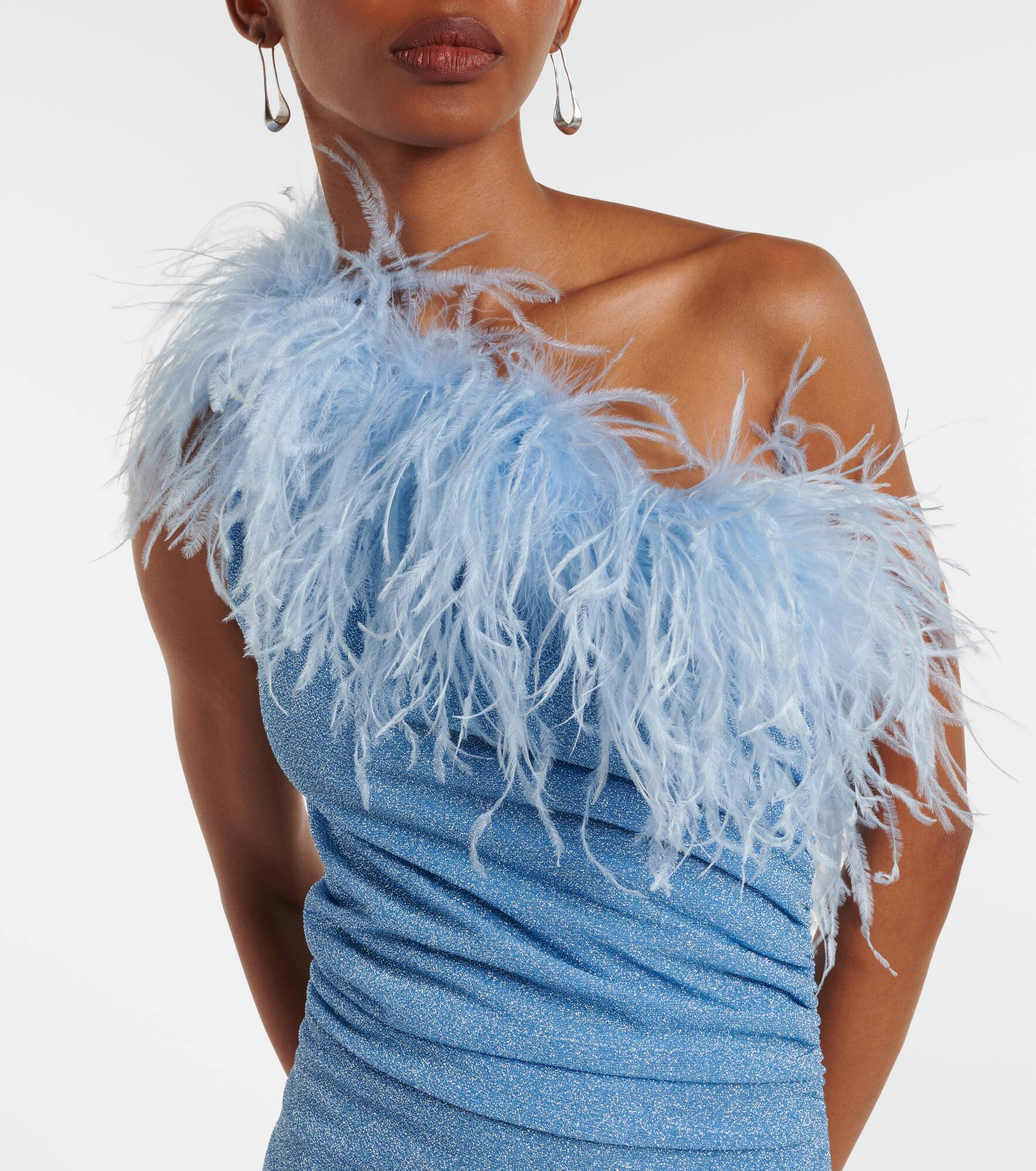 Lumière Plumage one-shoulder maxi dress - 4