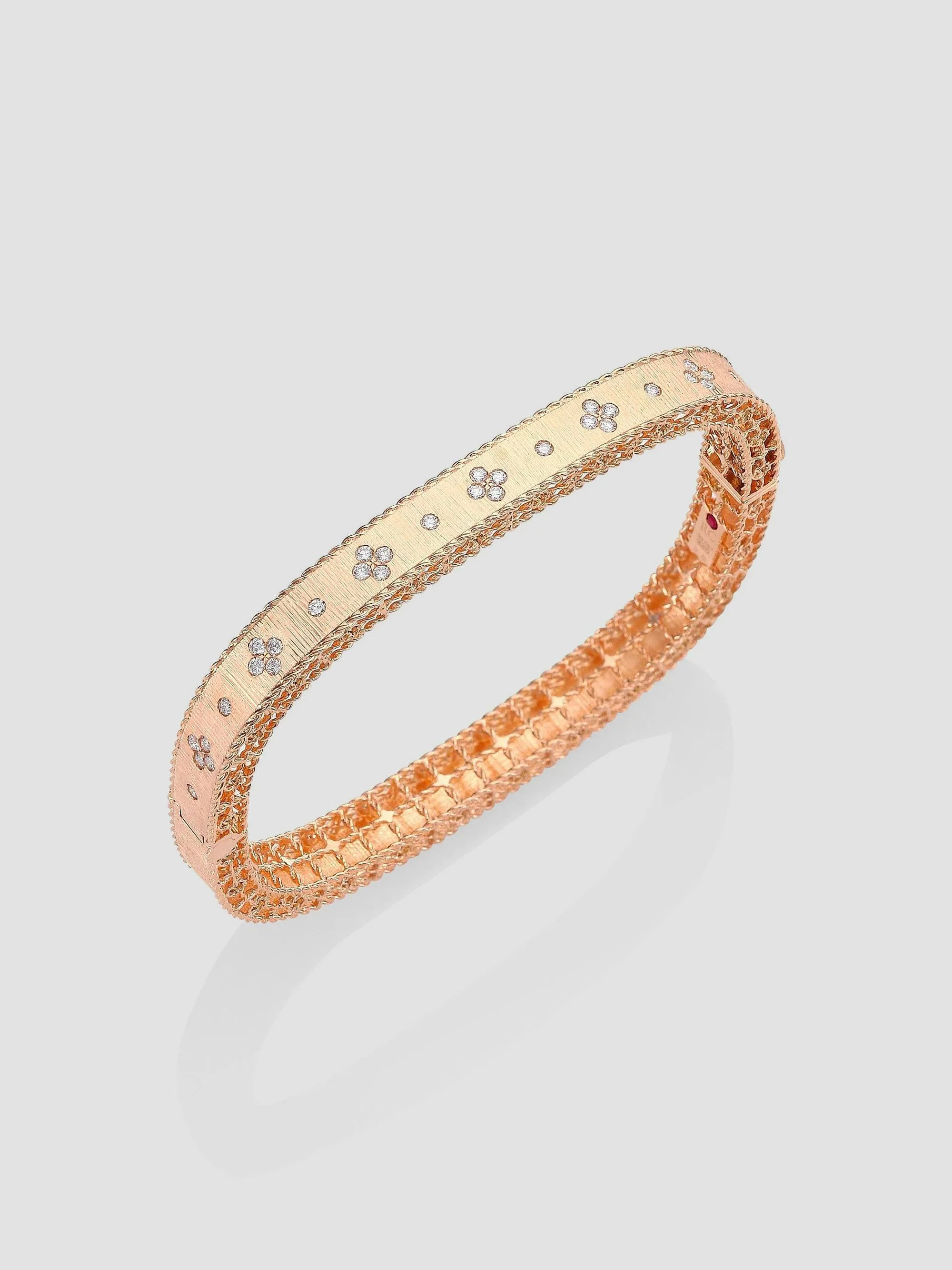 Women's Princess 18K Rose Gold & 0.48 TCW Diamond Square Bangle - Rose Gold - 1