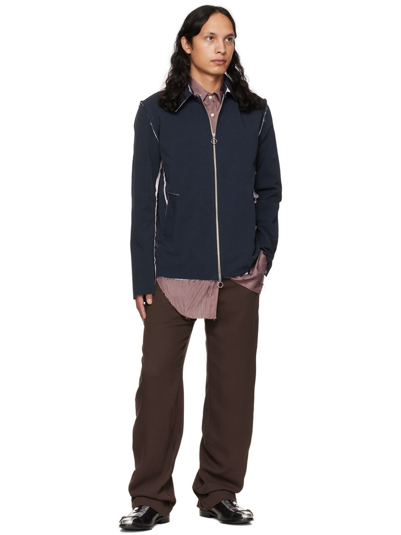 EDWARD CUMING Brown Draped Trousers outlook