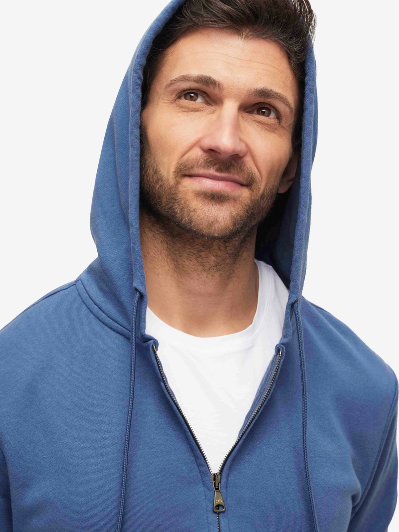 Men's Hoodie Quinn Cotton Modal Storm Blue - 5