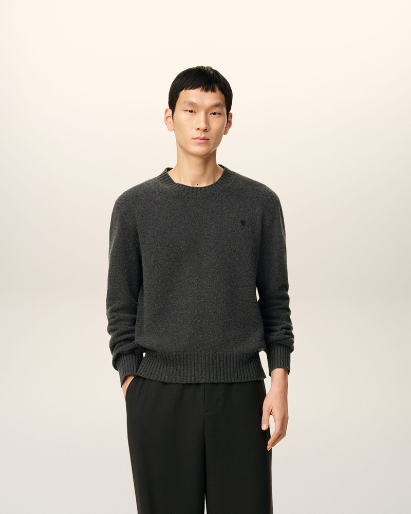 AMI Paris BLACK CASHMERE AMI DE COEUR CREWNECK SWEATER outlook