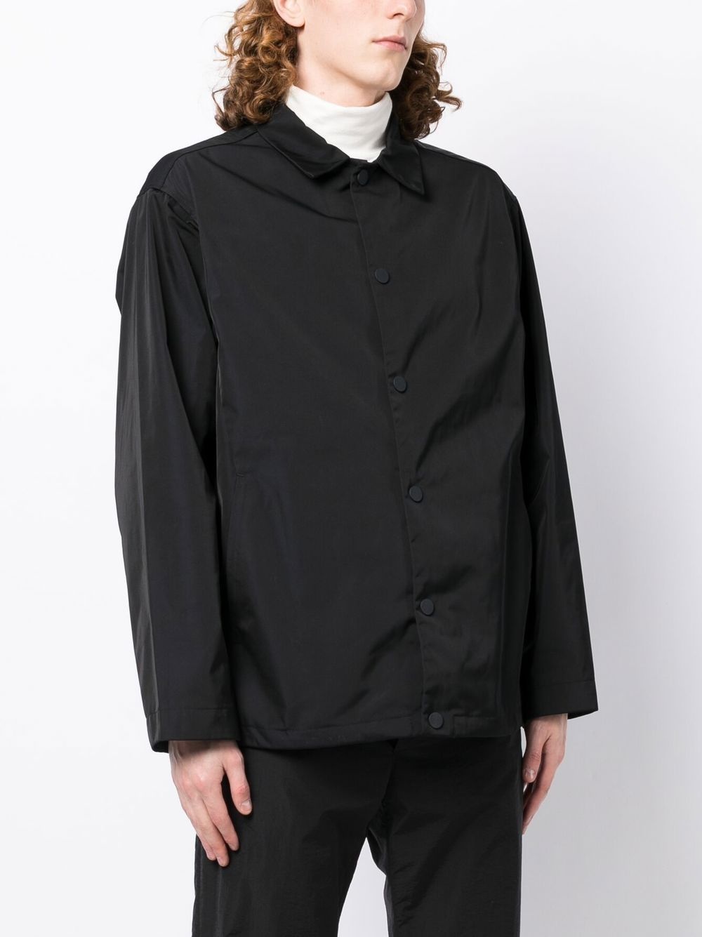 buttoned classic-collar jacket - 3