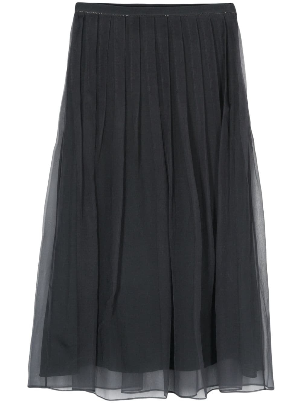 organza plated midi skirt - 1