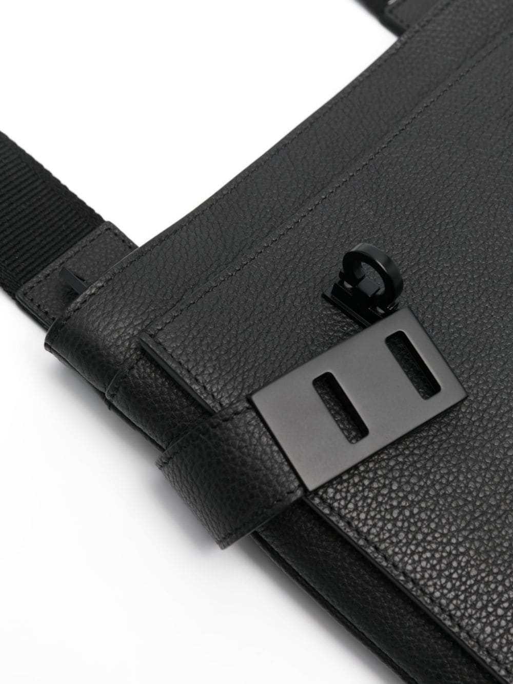 Gancini-lock leather messenger bag - 4