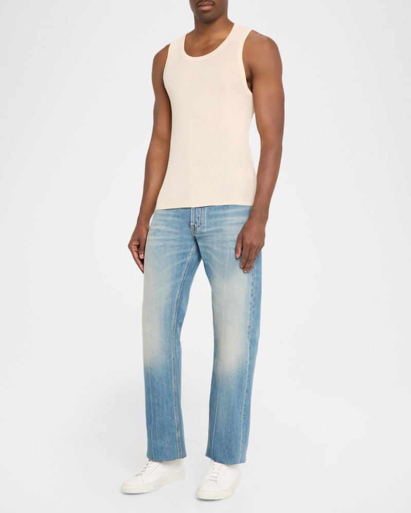 SIMKHAI Men & apos;s Elikai Ribbed Cotton Fitted Tank Top outlook