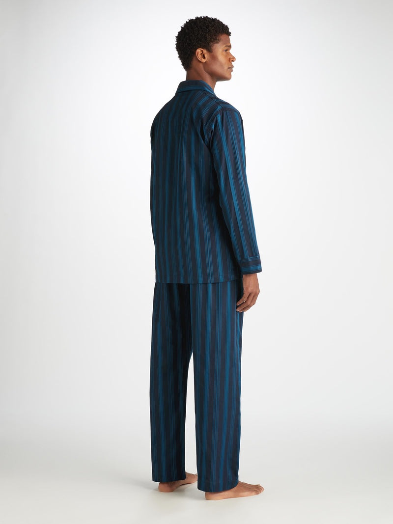 Men's Classic Fit Pajamas Royal 222 Cotton Navy - 4