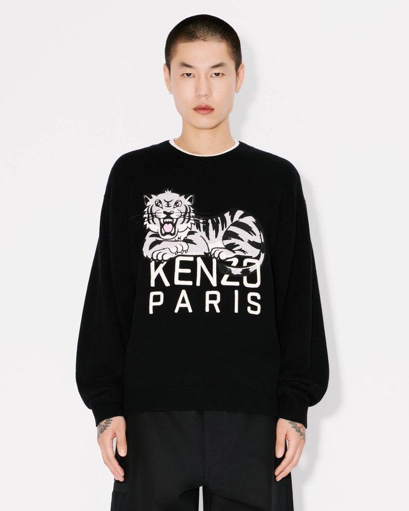 'KENZO Happy Tiger' embroidered jumper in wool and cotton 3
