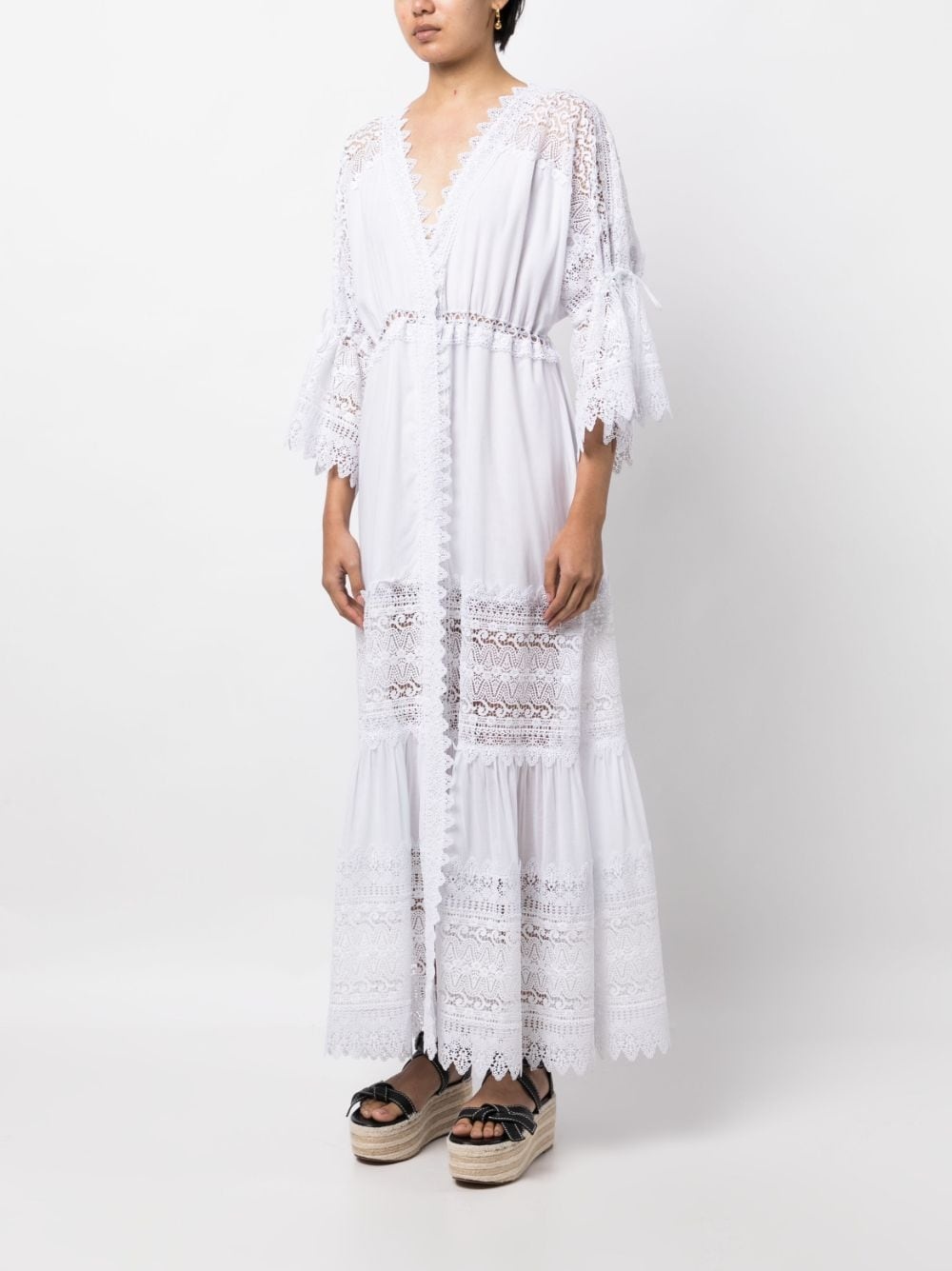 Margherita lace-trim maxi dress - 3