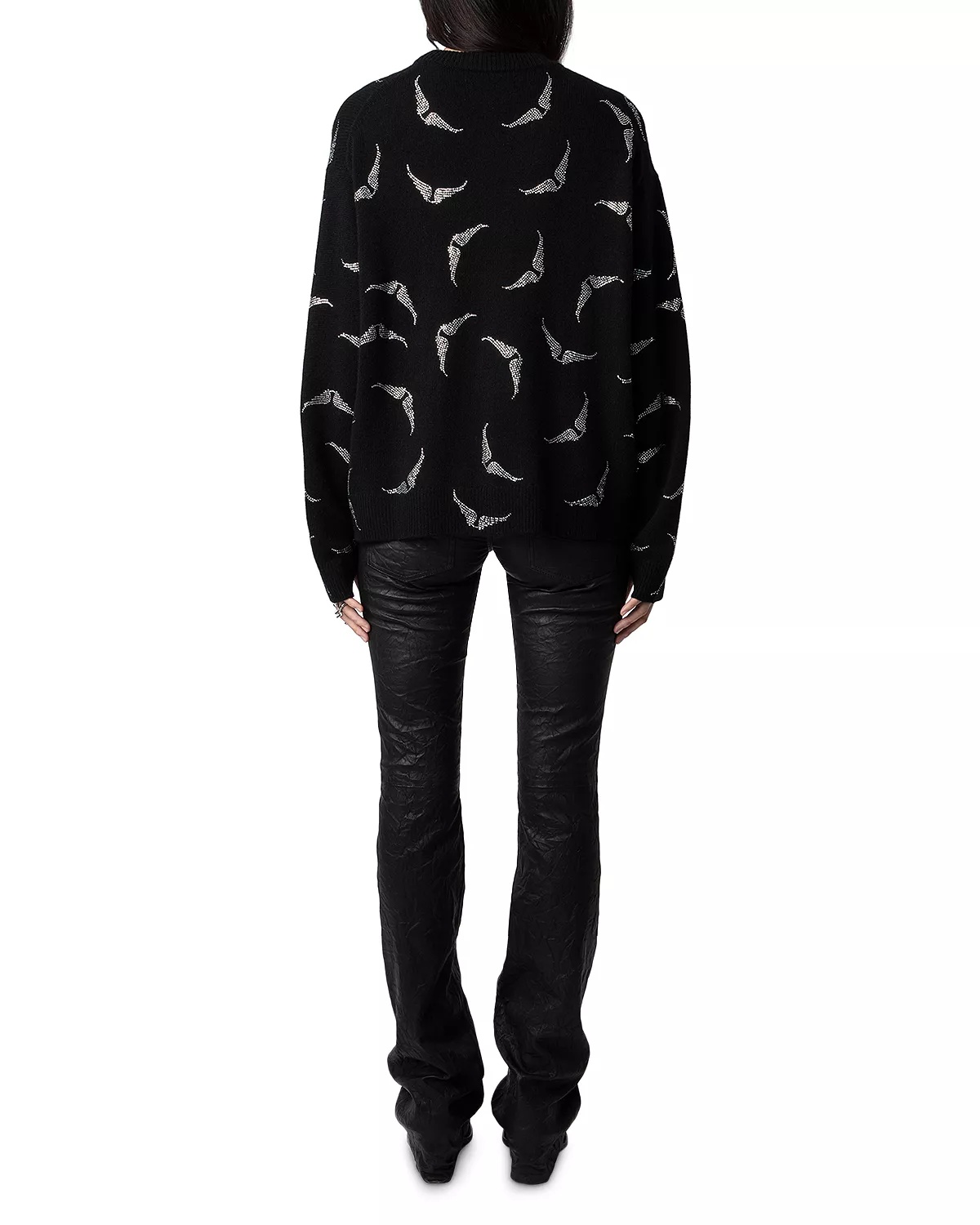 Cashmere Diamante Wings Sweater - 6