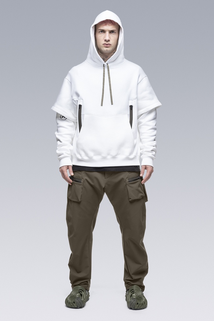 S34-PR Cotton Hooded Sweatshirt White - 4