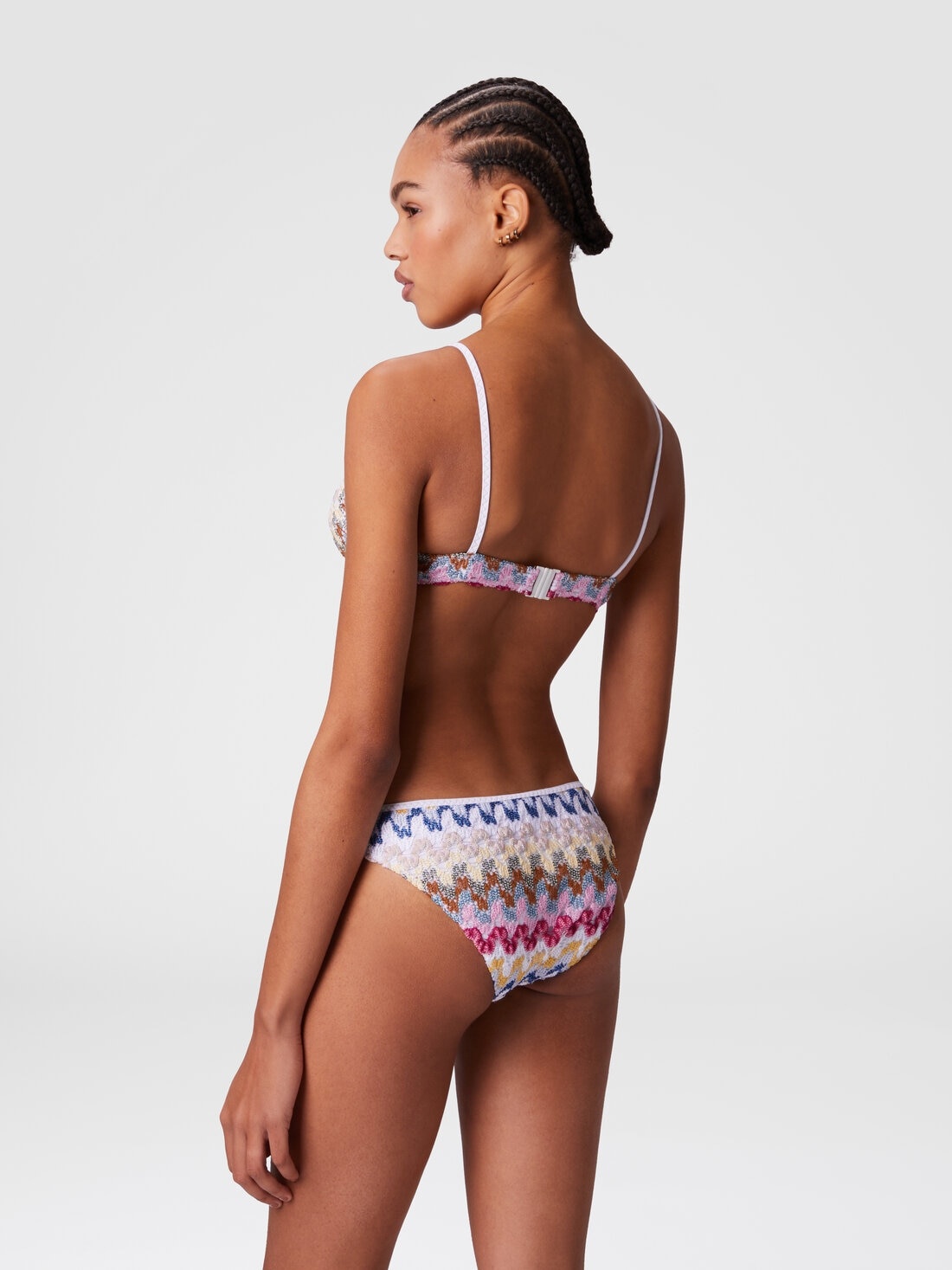 Balconette bikini in lamé viscose lace - 3