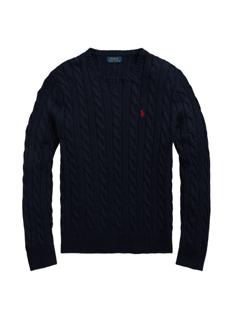 cable-knit crew neck sweater 1