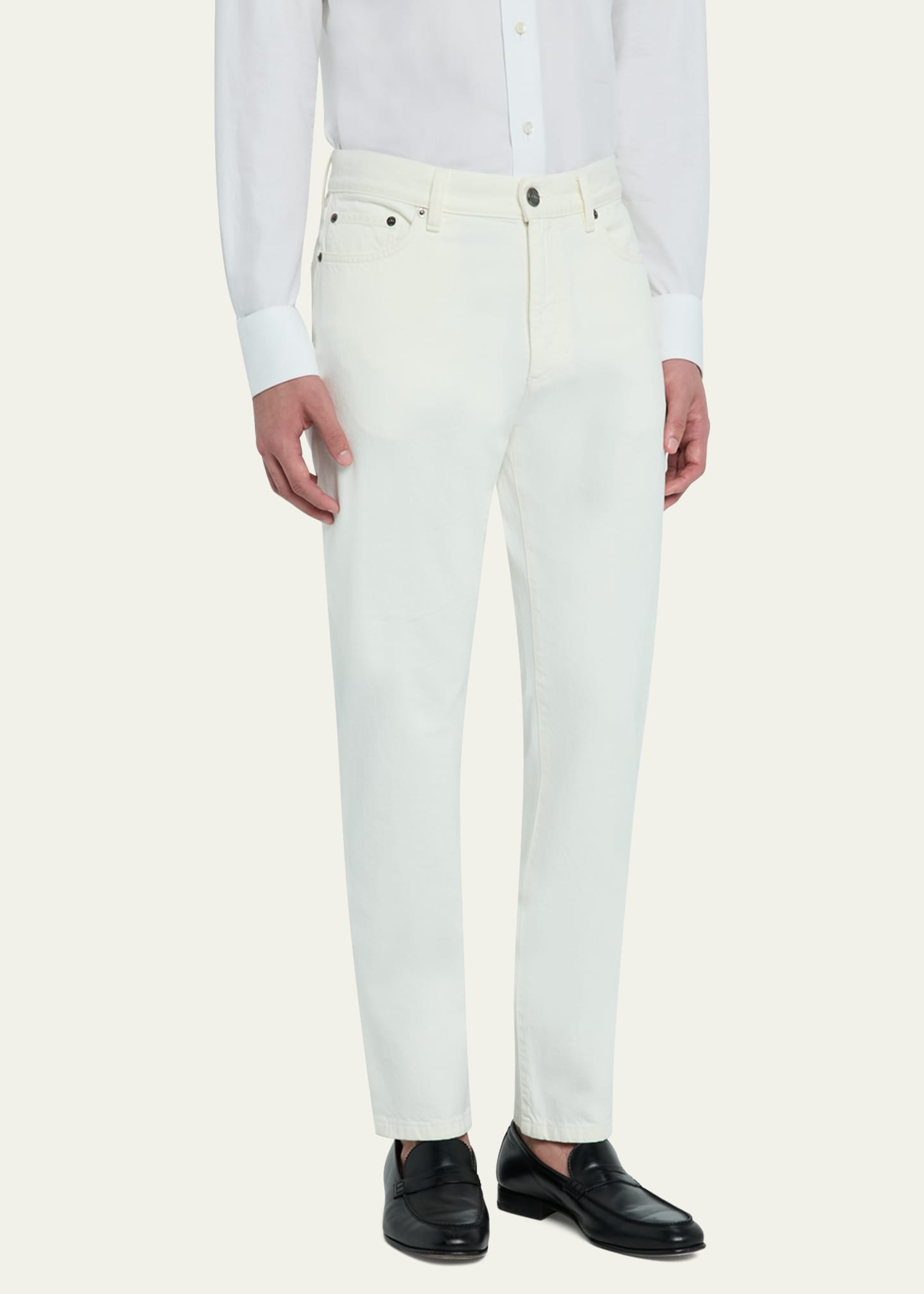 Men's Slim Denim Five-Pocket Pants - 4