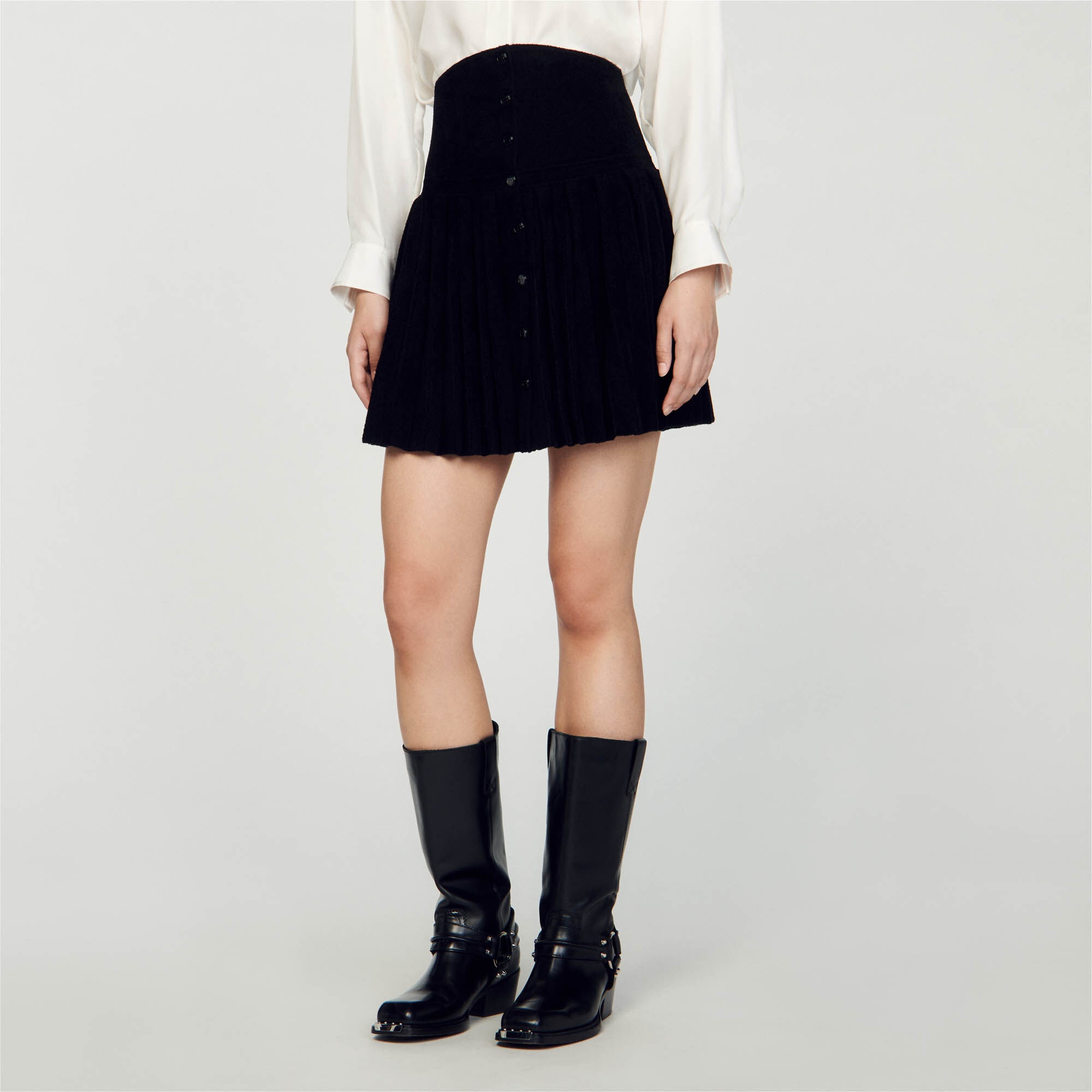SHORT VELVET KNIT SKIRT - 5