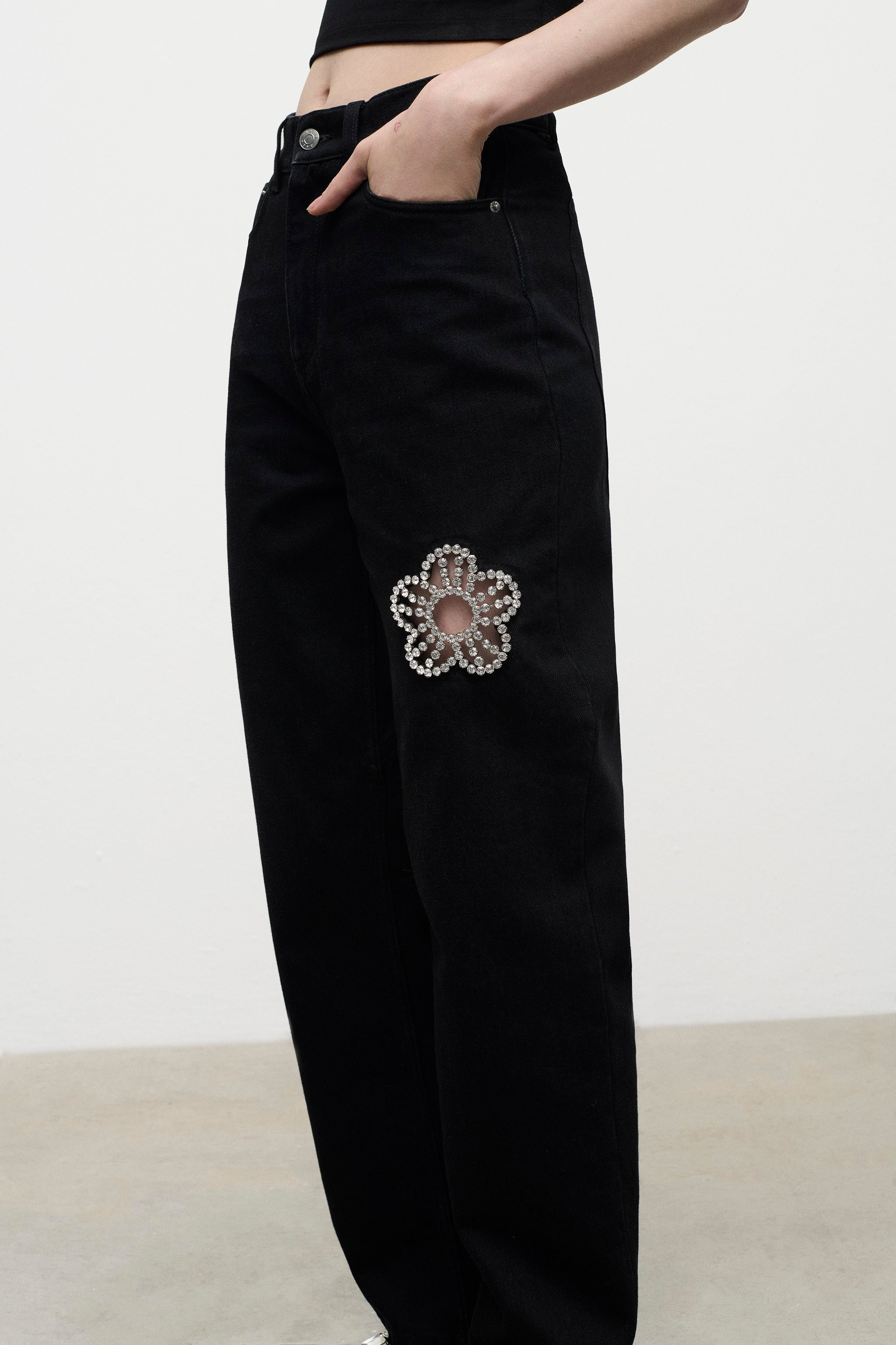 CRYSTAL FLOWER JEAN - 5