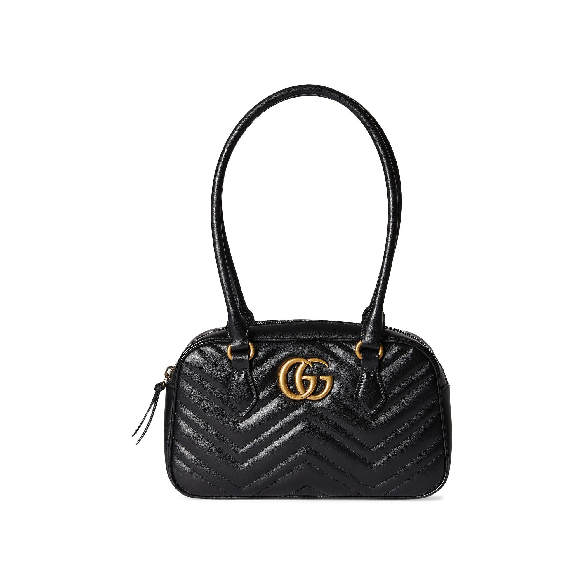 Gucci Marmont Leather Small Top Handle Bag 'Black' - 1