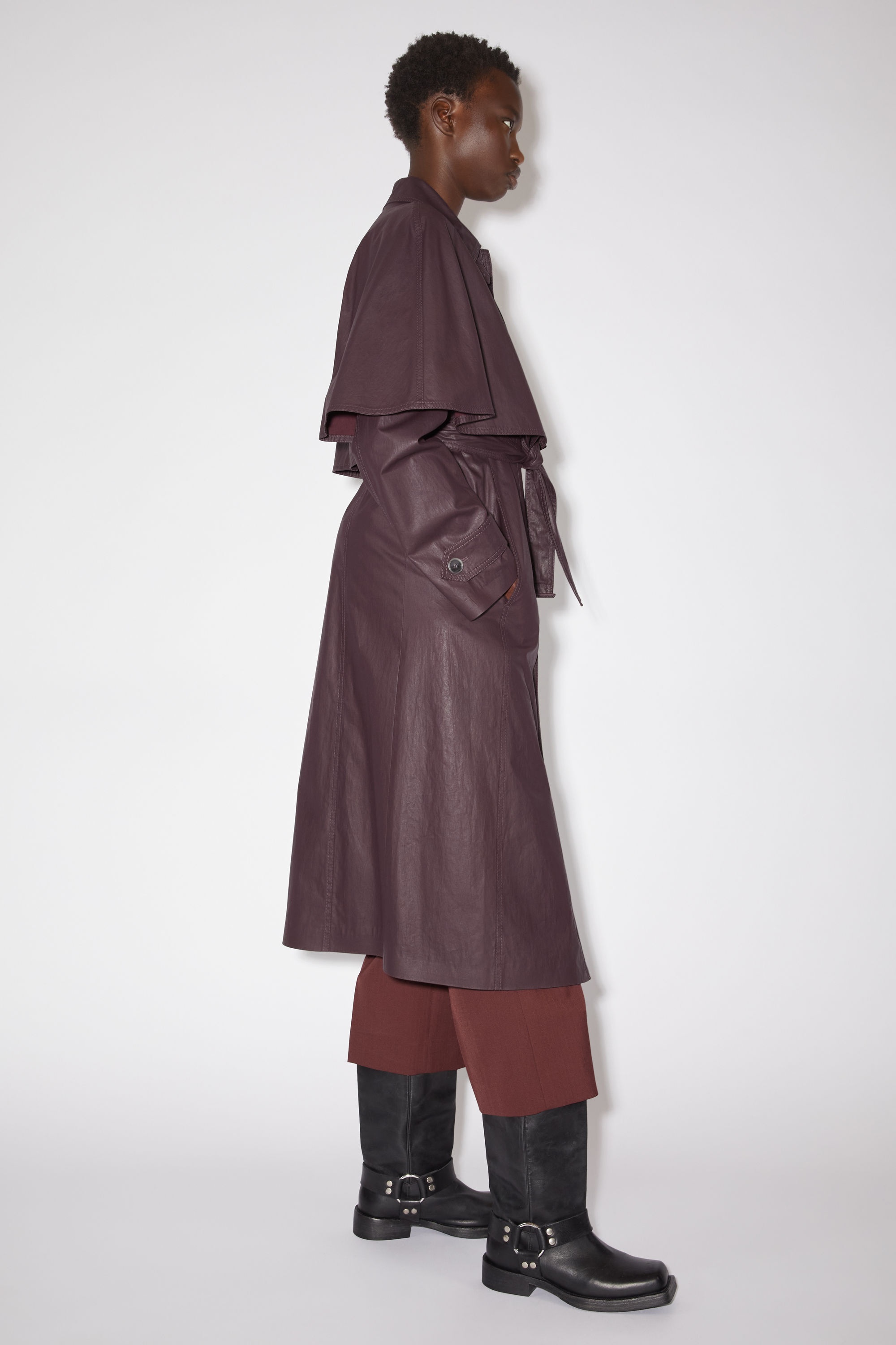 Belted trench coat - Aubergine purple - 4