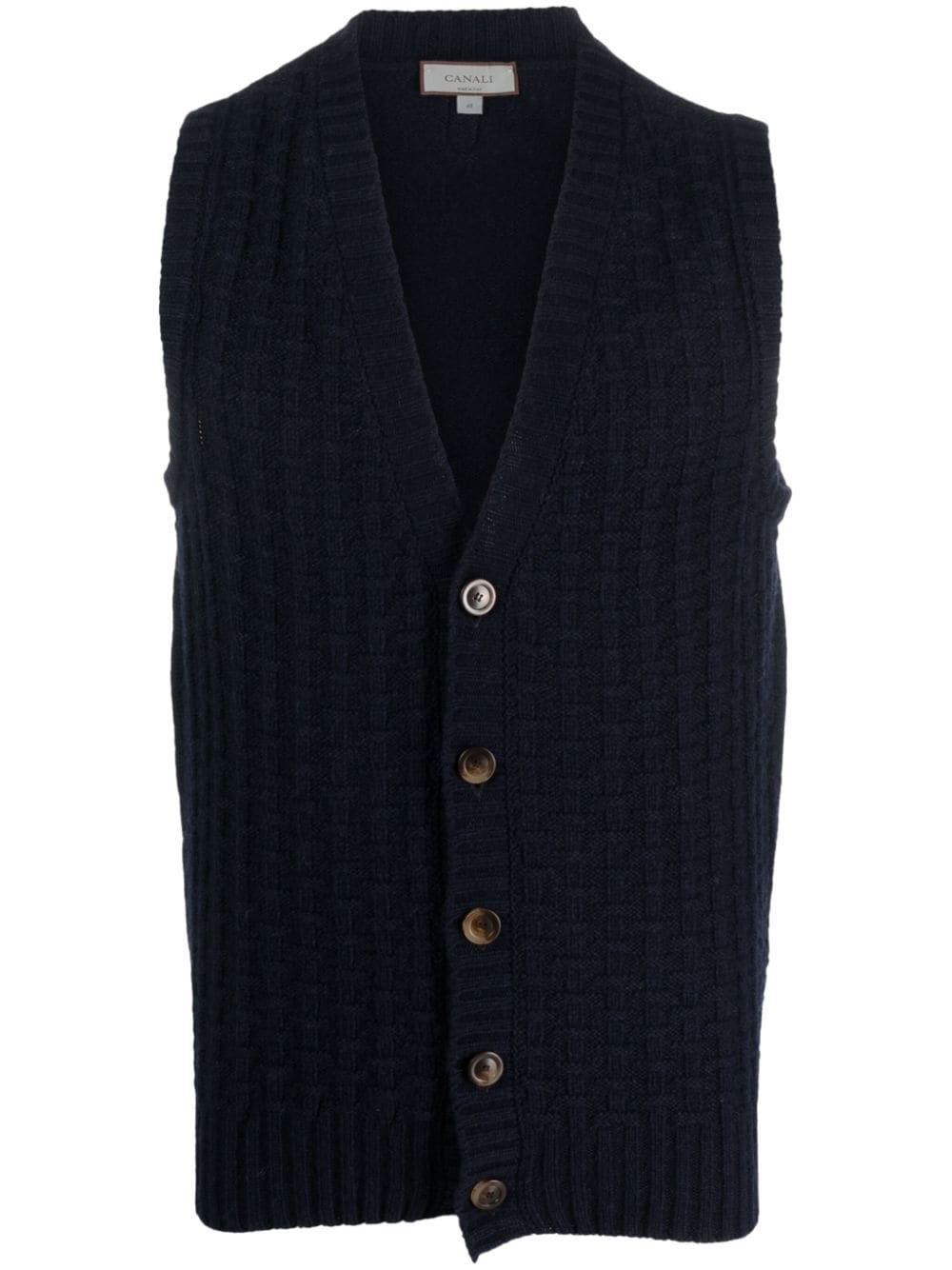 ribbed wool-blend vest - 1