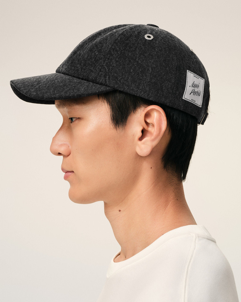 BLACK DENIM AMI PARIS SIDE PATCH CAP 5