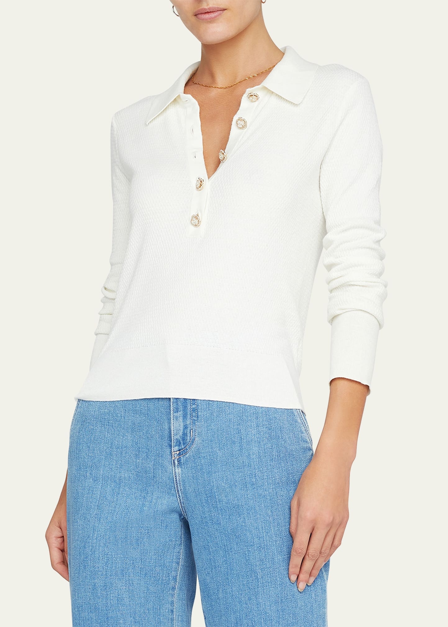 Sterling Jewel-Button Sweater - 5