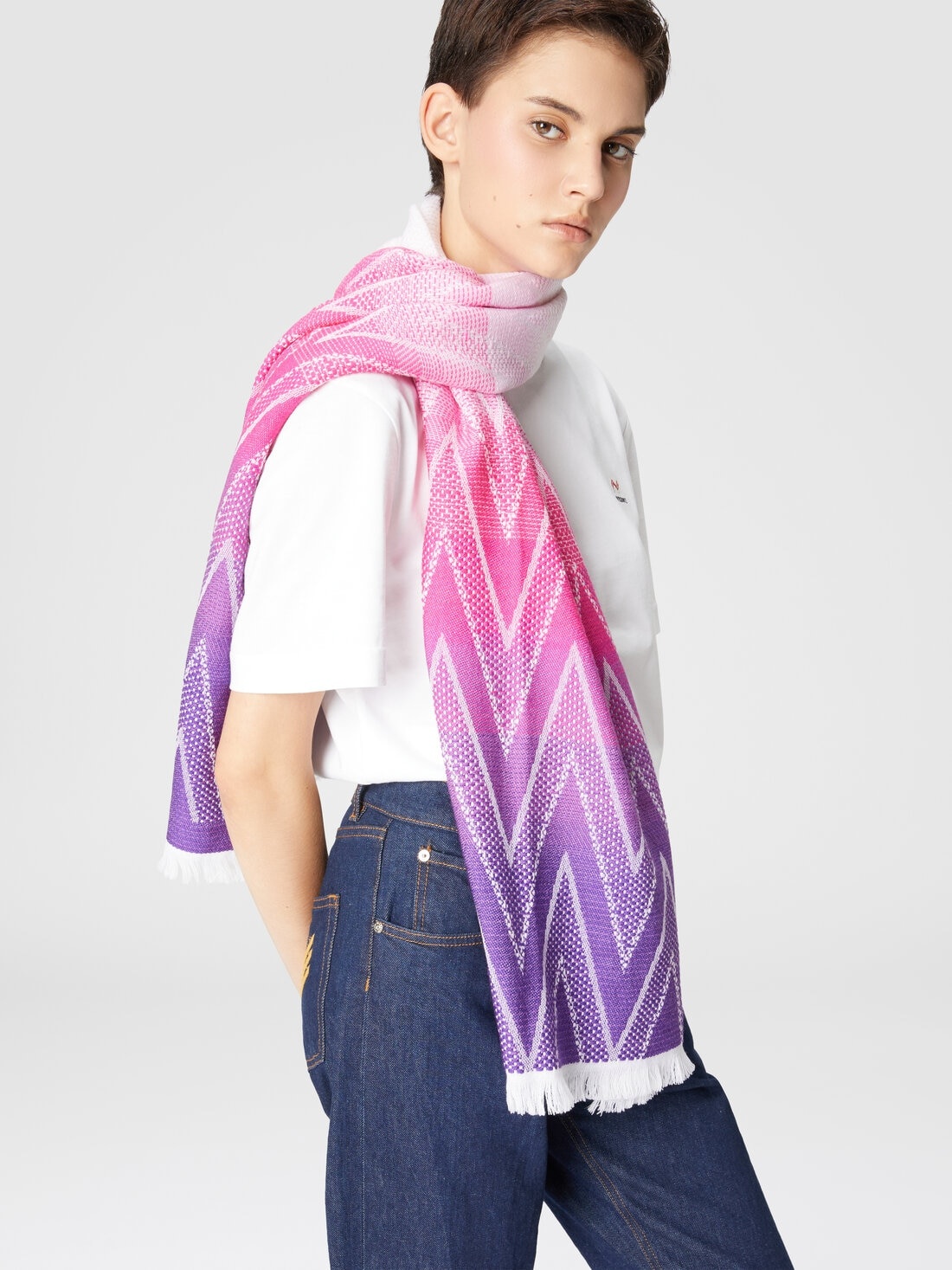 Wool stole with fringes - 3