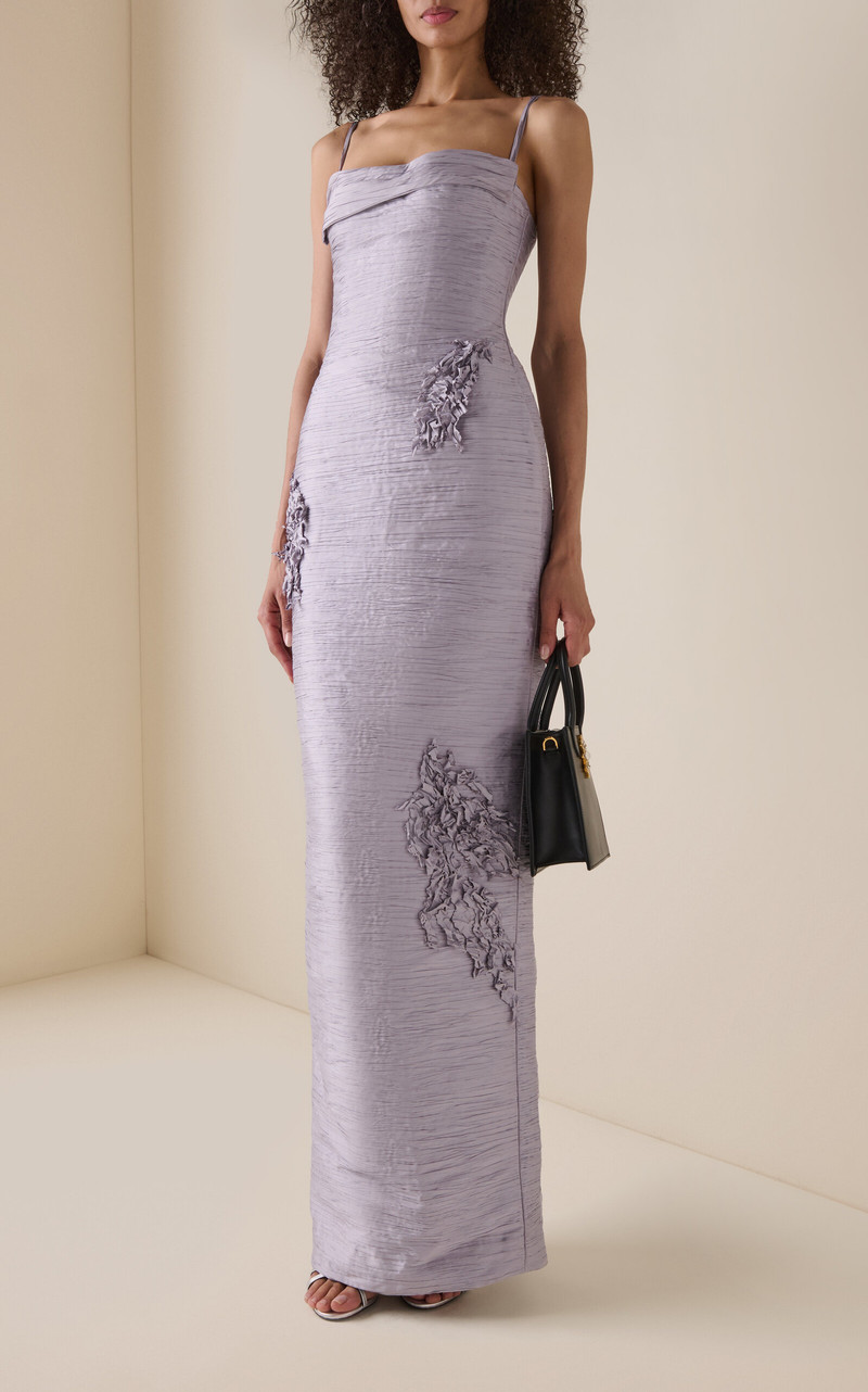 Corseted Embroidered Gown purple 4