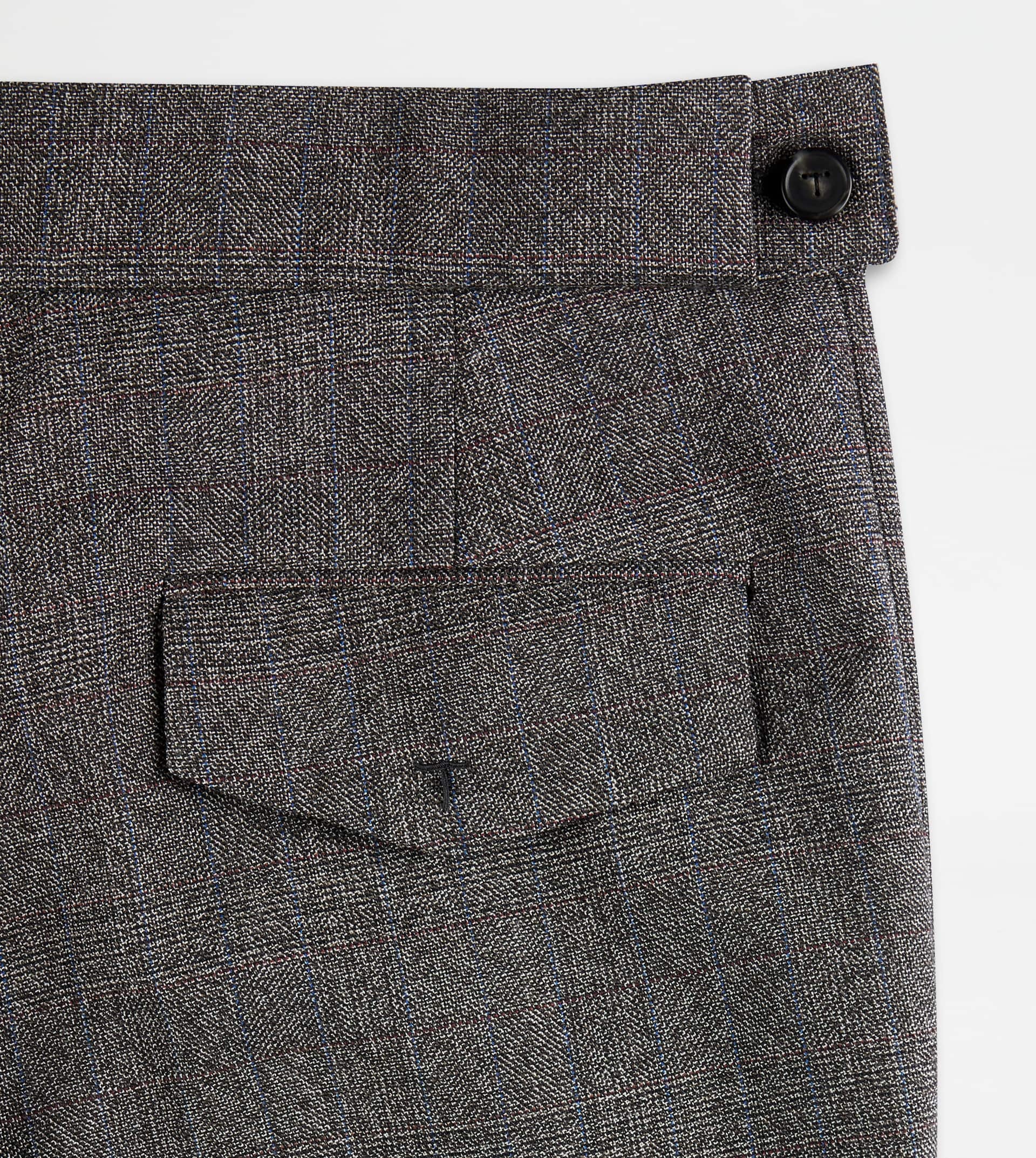 PANTS IN WOOL WITH TURN-UPS - GREY - 7