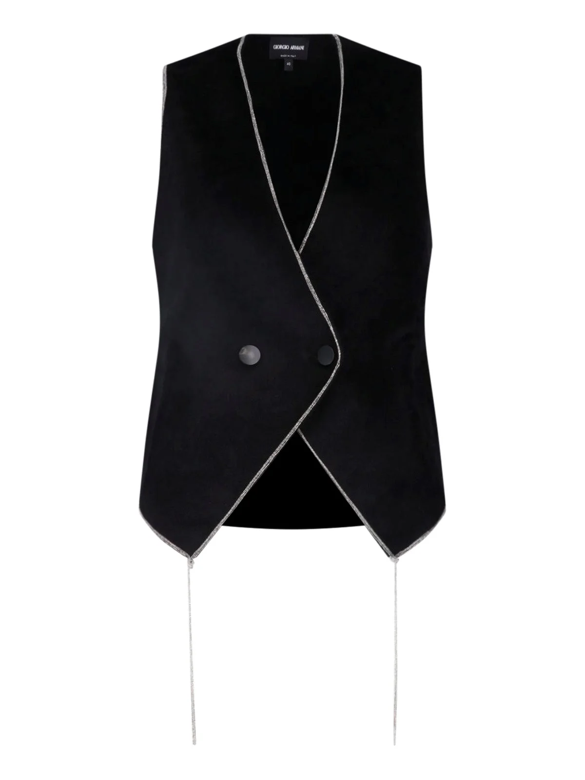 VEST IN VISCOSE WITH RHINESTONES - 1