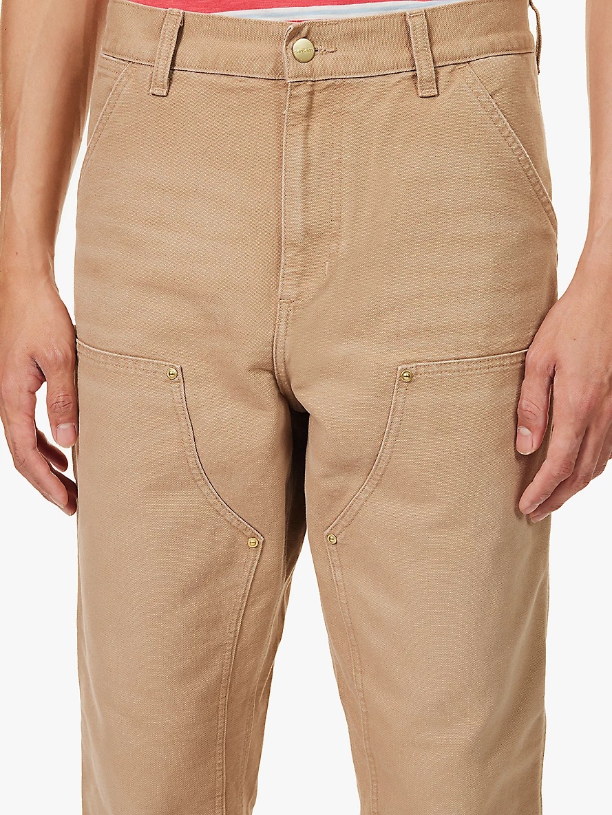 Panelled straight-leg relaxed-fit organic-cotton trousers - 5