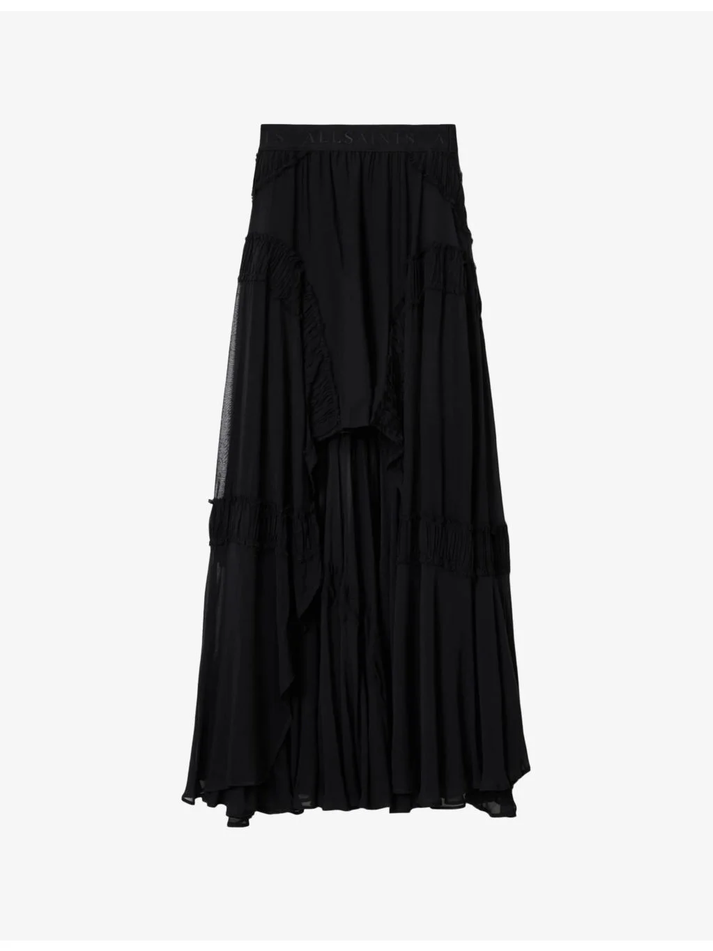 Dorina Branded-Waistband Ruched Cotton Midi Skirt - 1