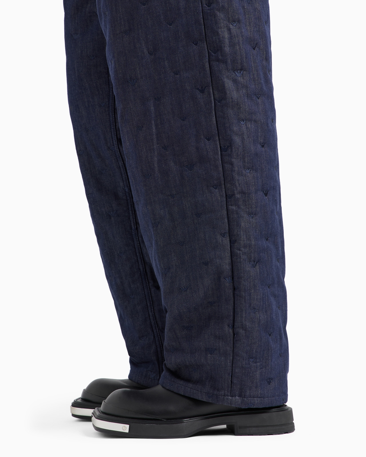DENIM JEANS WITH ALL-OVER MICRO-EAGLE EMBROIDERY - 8