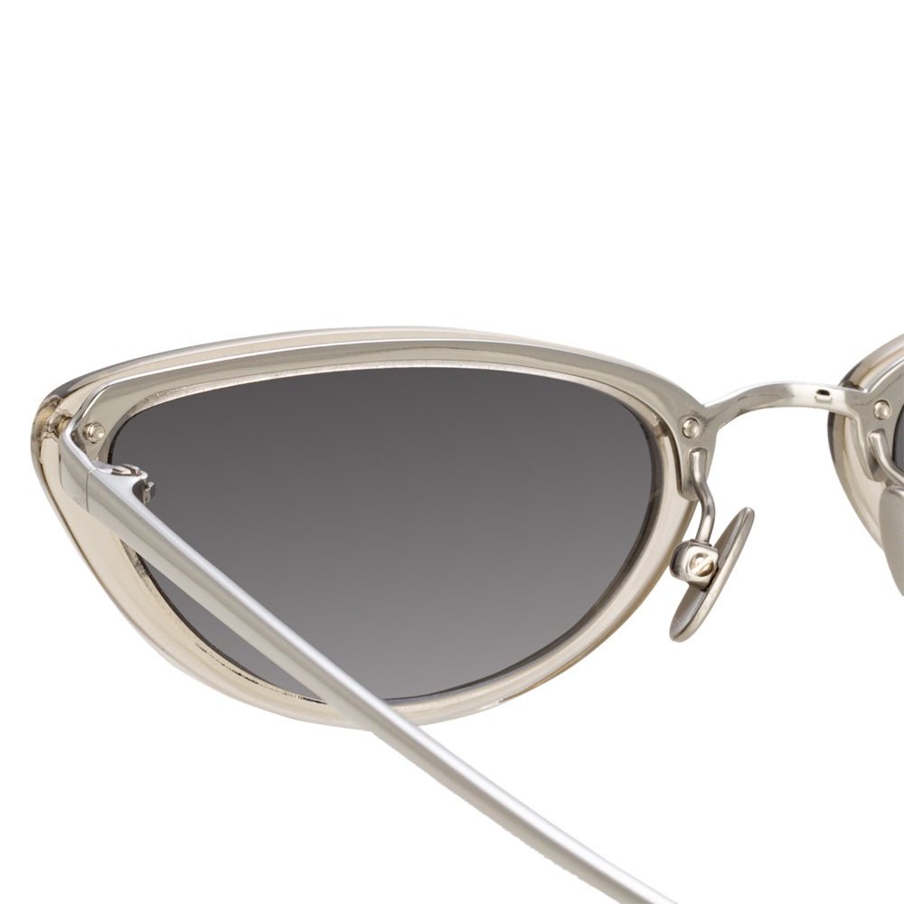 Cortina Cat Eye Sunglasses in White Gold and Platinum - 4