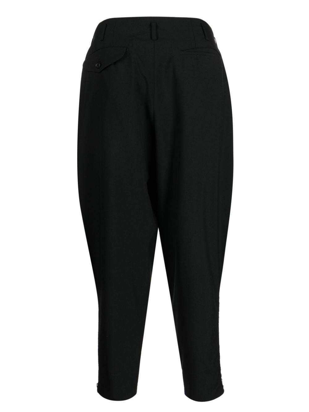 tapered-leg cropped wool trousers - 2
