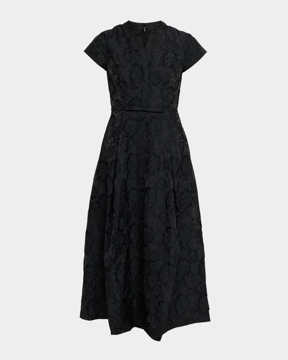 Martine Pleated Floral Jacquard Midi Dress - 1