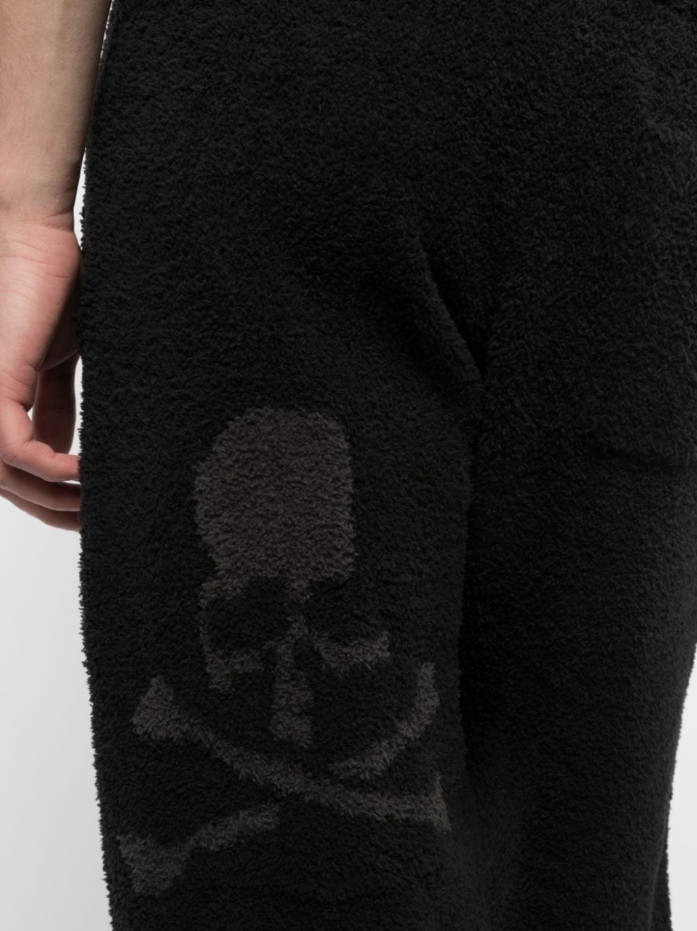 logo-print fleece-texture track pants - 5
