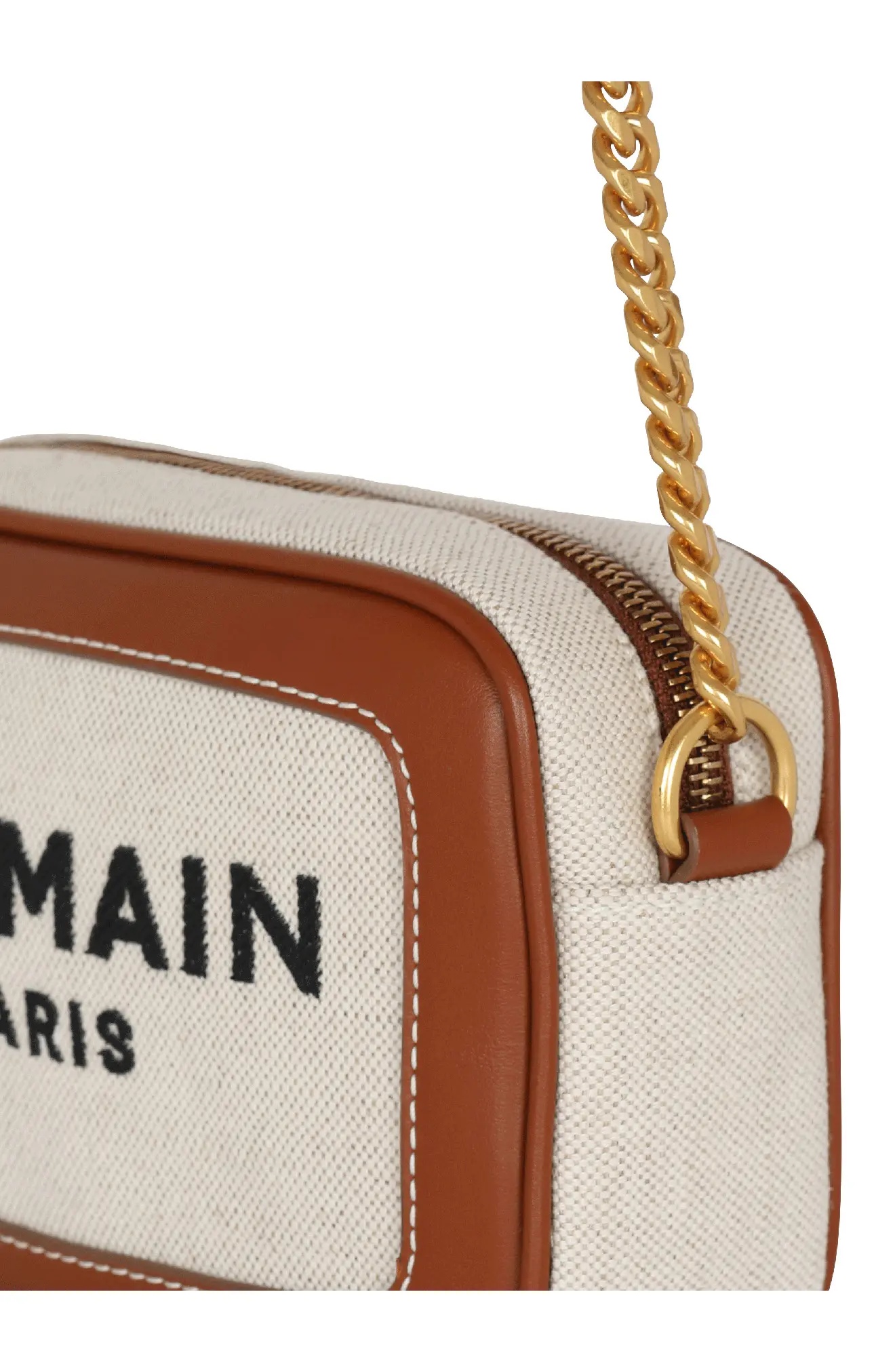 ショルダーバッグ・ポシェット BALMAIN 'Trousse B-Army' crossbody bag (DN1BG921TCFE GEM) B-Army Vanity Case in canvas and leather - Women | BALMAIN
