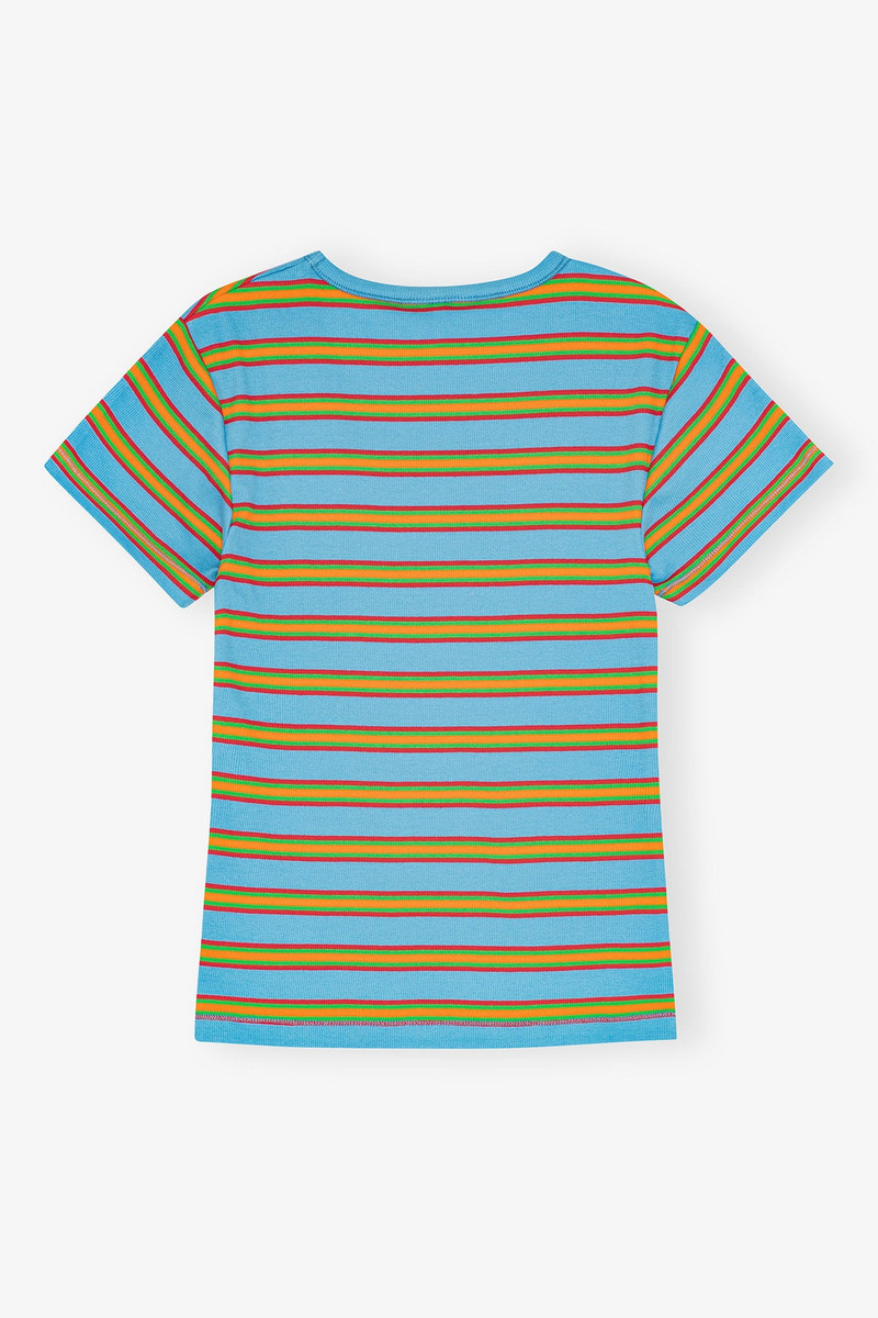 GANNI MULTICOLOR STRIPED RIB T-SHIRT outlook