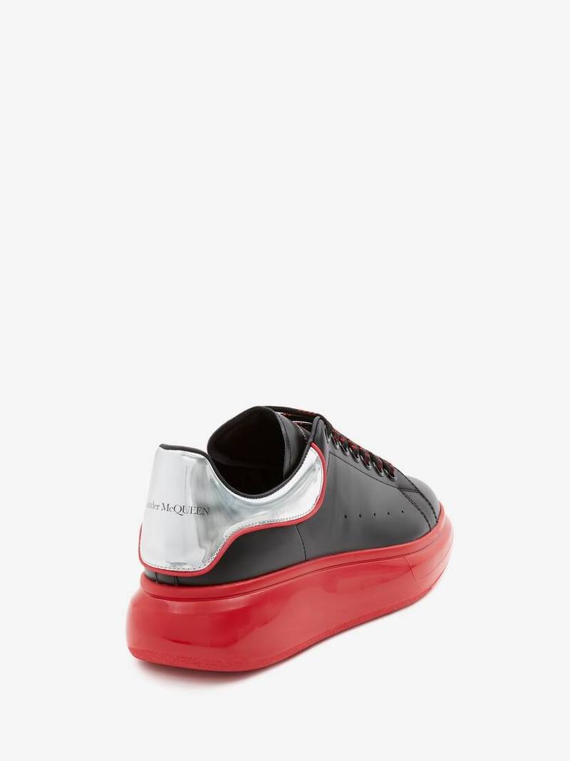 Alexander McQueen Oversized Sneaker in Black/red outlook