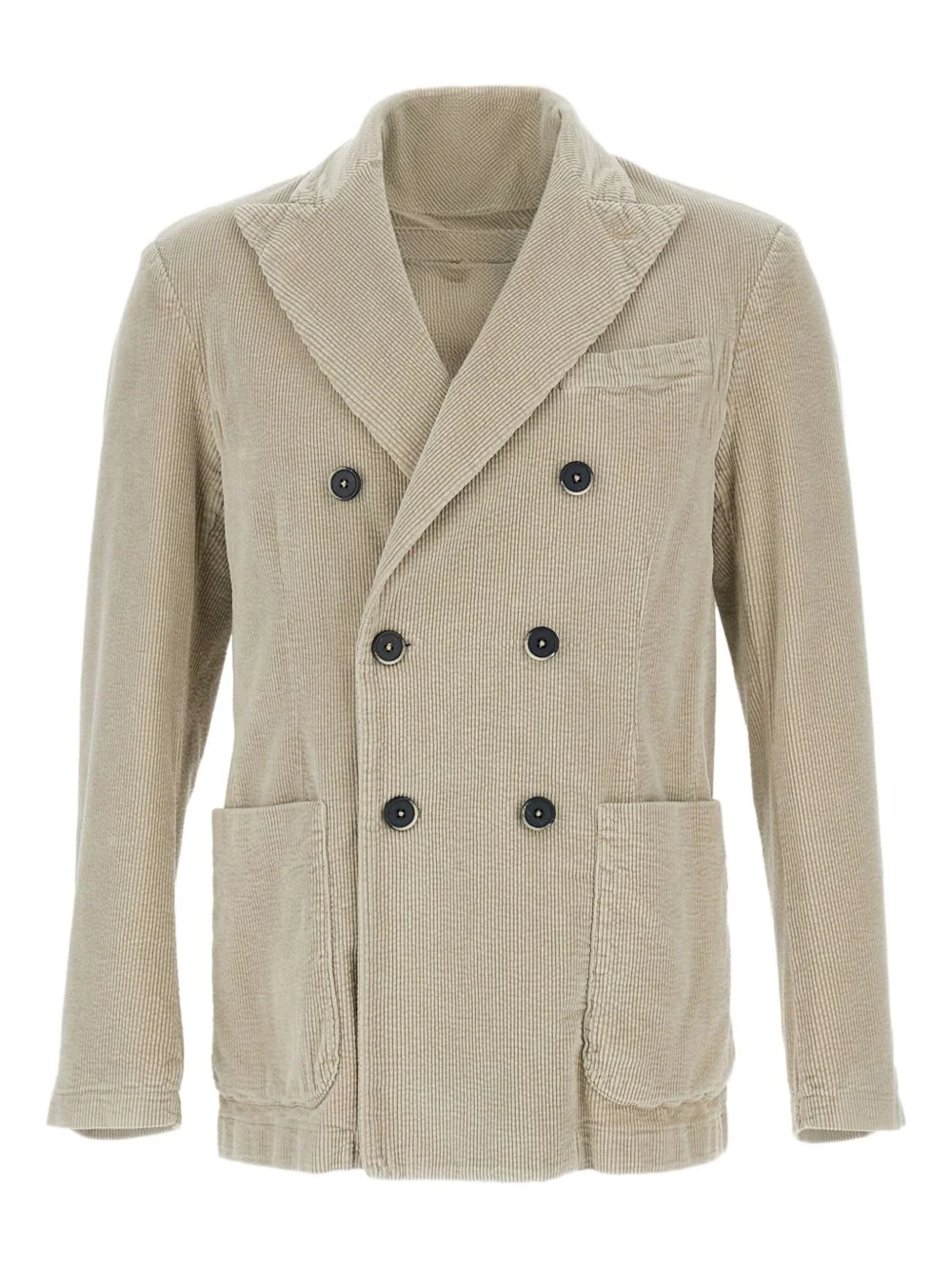 double-breasted corduroy blazer - 1