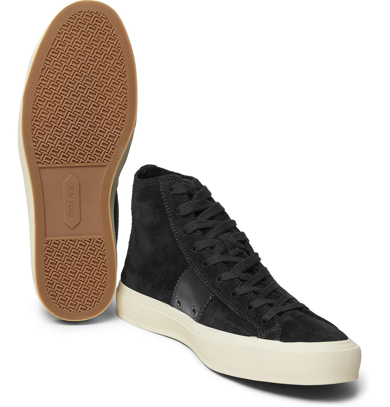 Cambridge Leather-Trimmed Suede High-Top Sneakers - 10